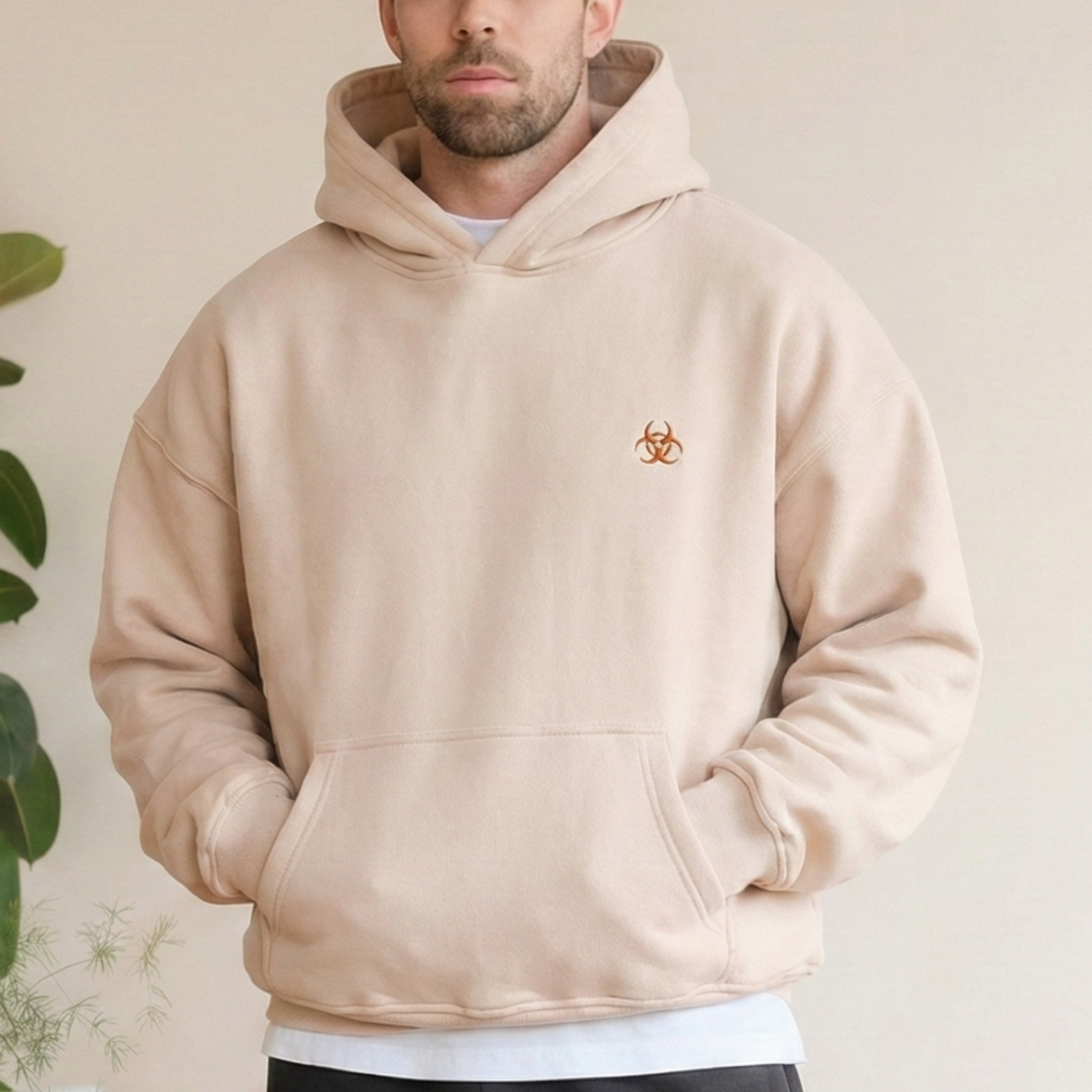 Beige Oversized Hoodie