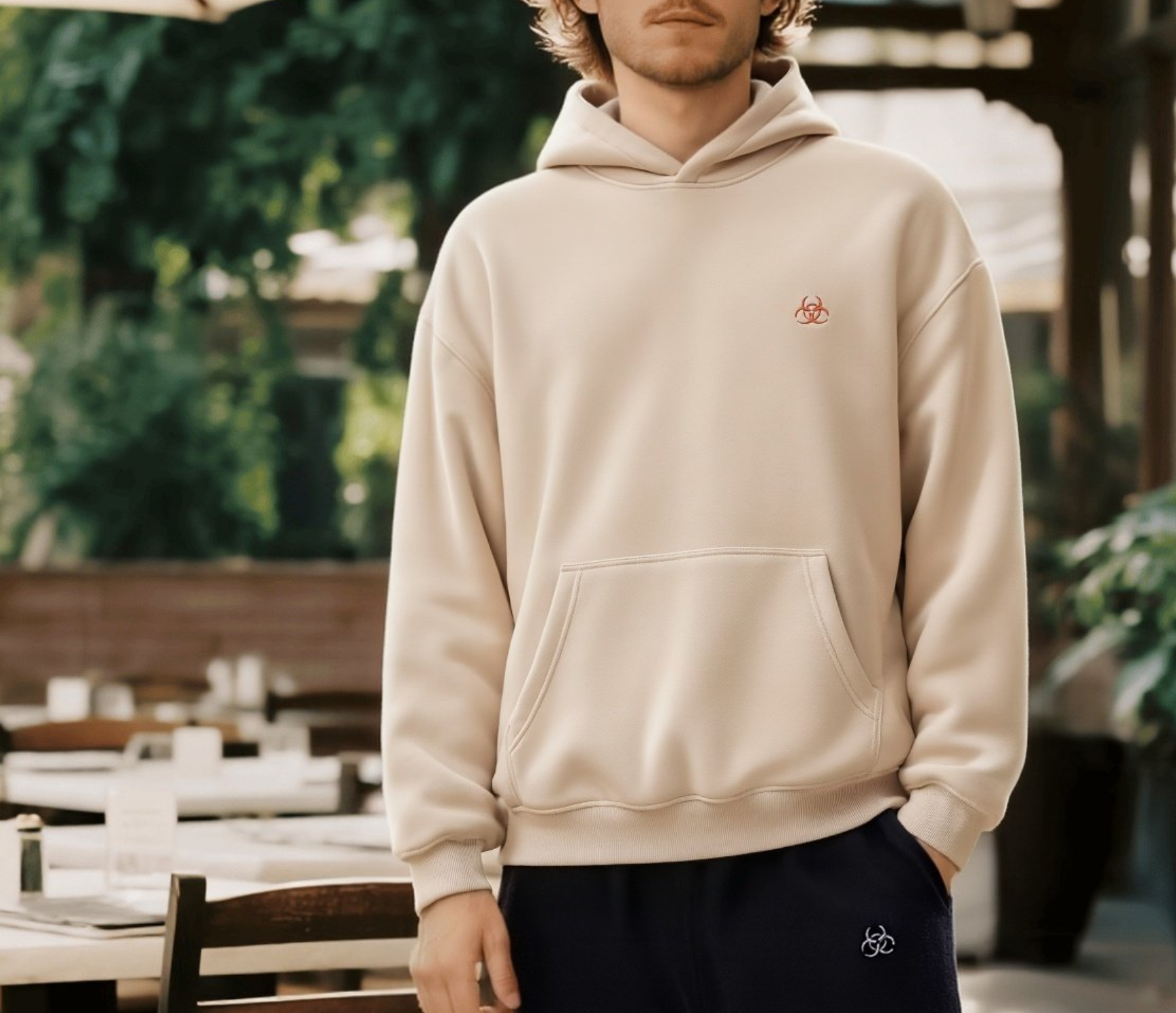 Beige Oversized Hoodie