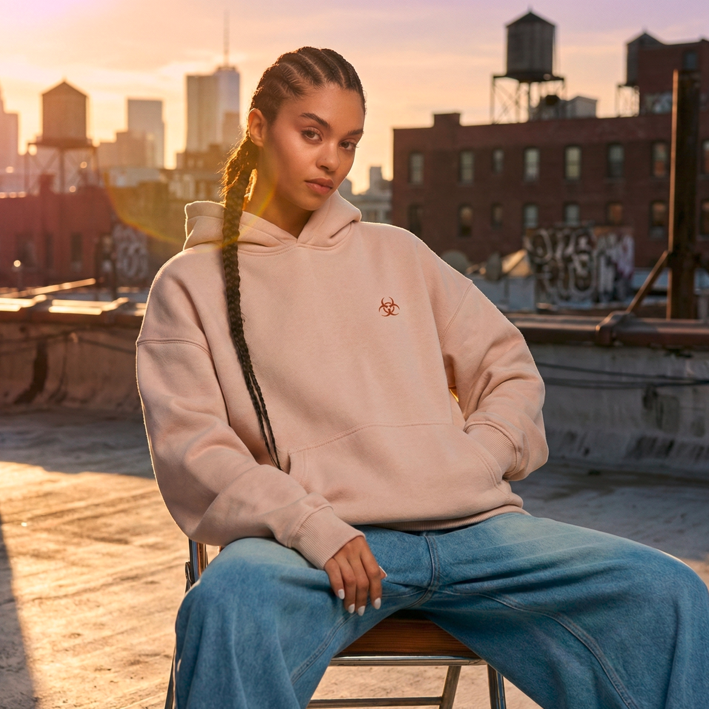 Beige Oversized Hoodie