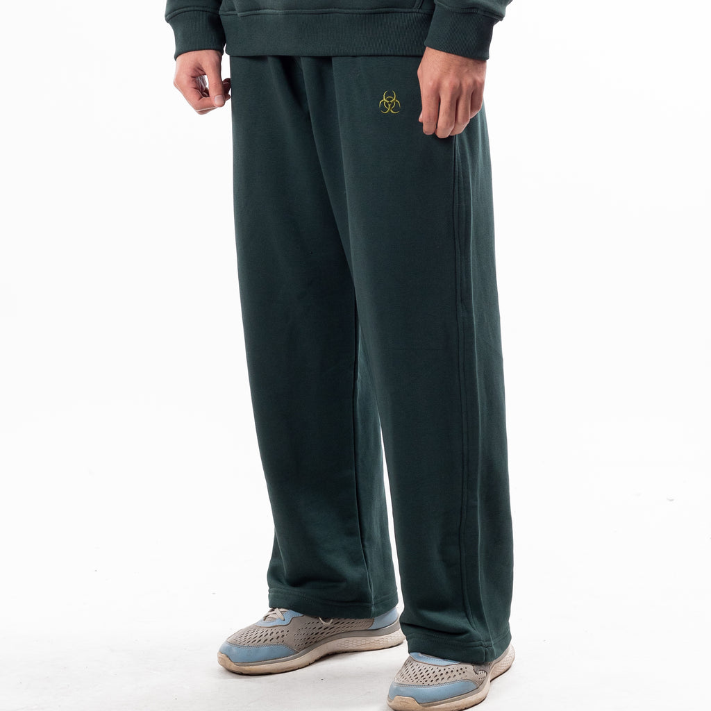 Dark Green Wide Leg Sweatpants