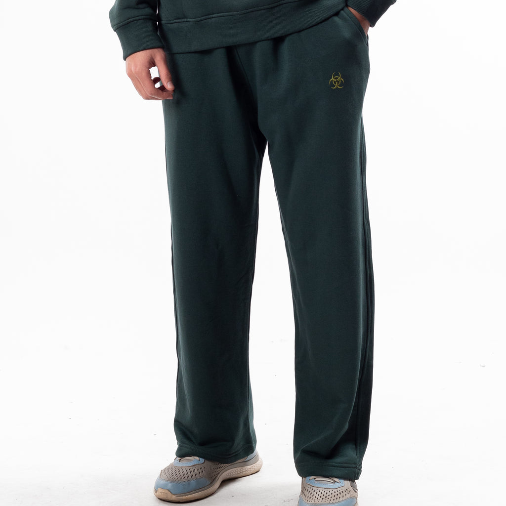 Dark Green Wide Leg Sweatpants