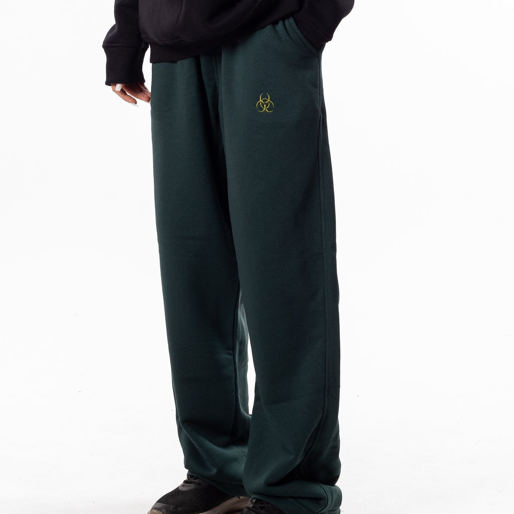 Dark Green Wide Leg Sweatpants