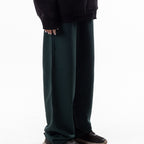 Dark Green Wide Leg Sweatpants