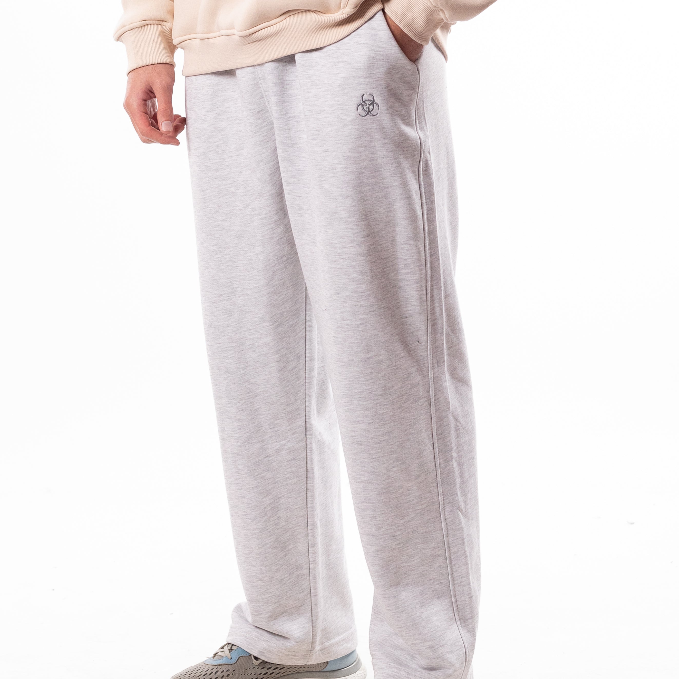 Silver Gray Wide Leg Sweatpants