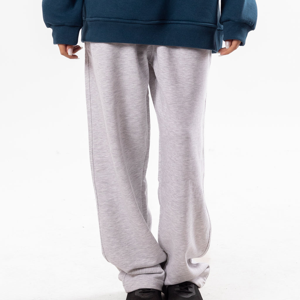 Silver Gray Wide Leg Sweatpants