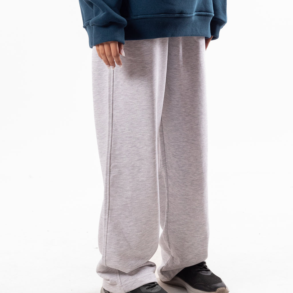 Silver Gray Wide Leg Sweatpants