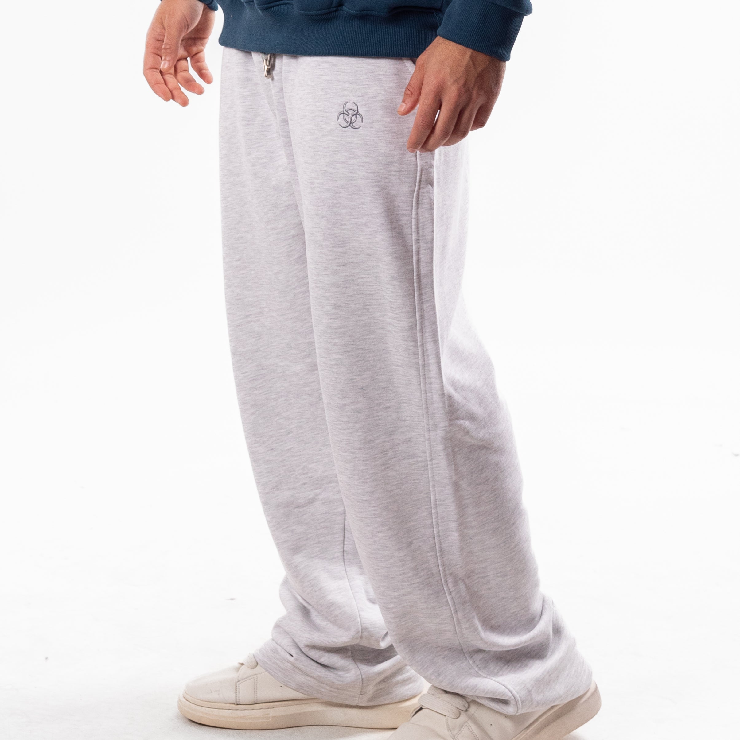 Silver Gray Wide Leg Sweatpants